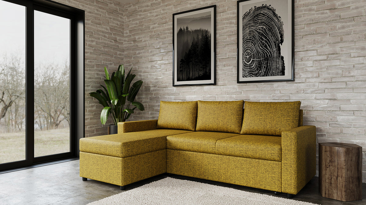 Canapea extensibilă de colț Concept – într-un ambient de living alternativ