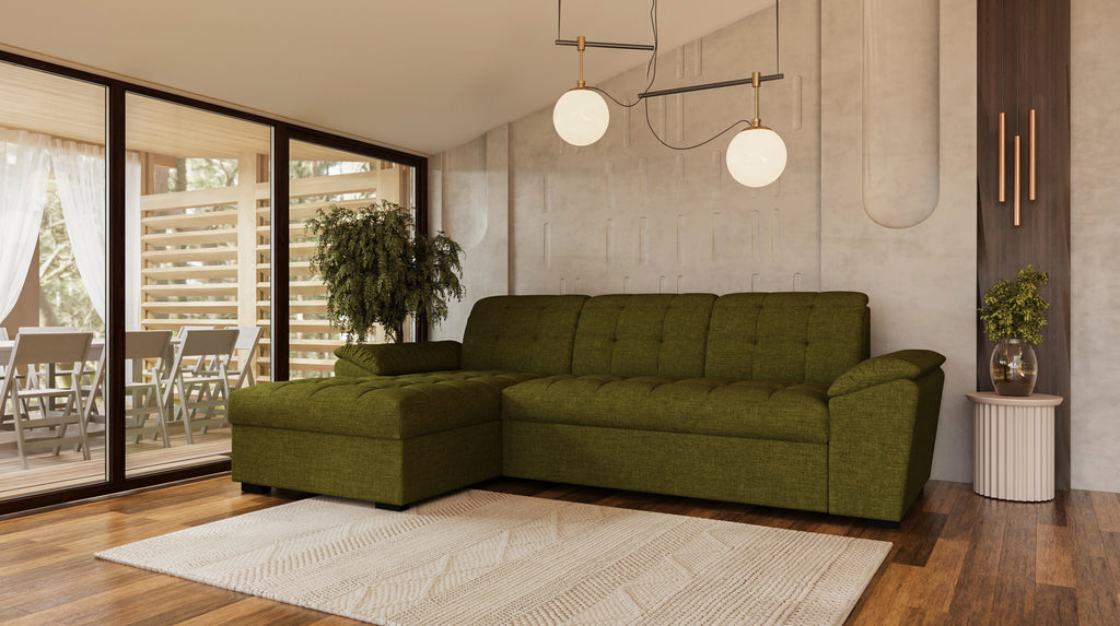 Canapea extensibilă de colț Italy – în ambient de living