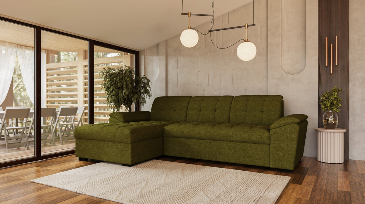 Canapea extensibilă de colț Italy – în ambient de living
