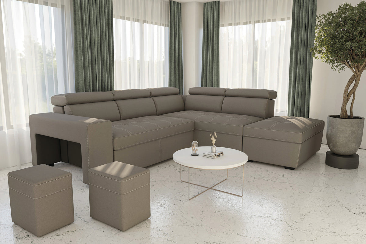 Canapea extensibilă de colț Elegant – în ambient de living