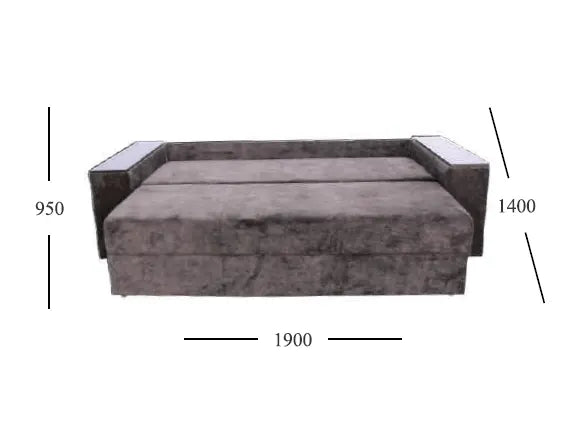 Canapea extensibilă Triumph – vedere din spate cu dimensiuni