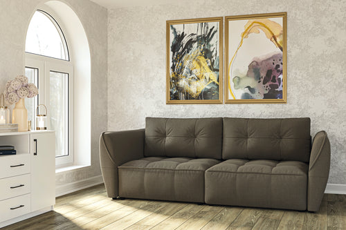Canapea extensibilă Alb – în ambient de living