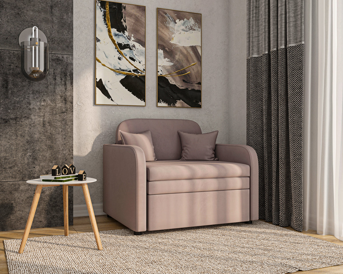 Canapea extensibilă Mini Matt Velvet 61 în decor de cameră
